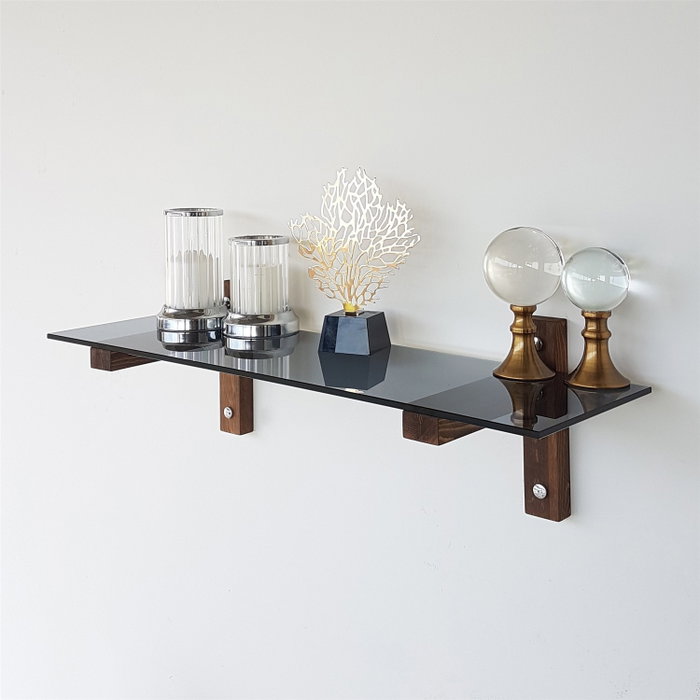 Hanah Home Estantería de Pared R101 Nogal y Humo